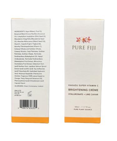 PURE FIJI Face Cream Brightening Creme with Lime Caviar Brightening and Hydrating Facial Skin Vitamin C Face Visibly Enhances Skin Tone (1.7oz/50ml) - Buy Online on GoSupps.com