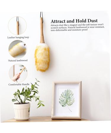 Duster Wood Handle Fluff Hand Duster Electrostatic Soft Dusting Tool with Hanging Ring Multipurpose Dusters for Cleaning Home Sofa Cleaning Supplies - Buy Online on GoSupps.com