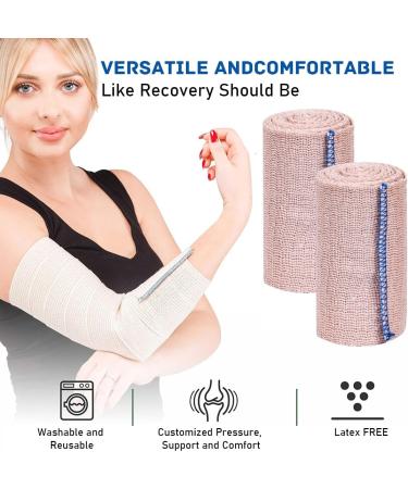 Elastic Bandage Wrap 6 Pack - Latex Free 4" Compression Bandages for Sprains & Injuries | International Shipping Available - Buy Online on GoSupps.com