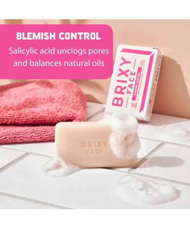BRIXY Blemish Control Facial Cleansing Bar - Salicylic Acid for Clear Skin pH Balanced & Vegan - Buy Online on GoSupps.com