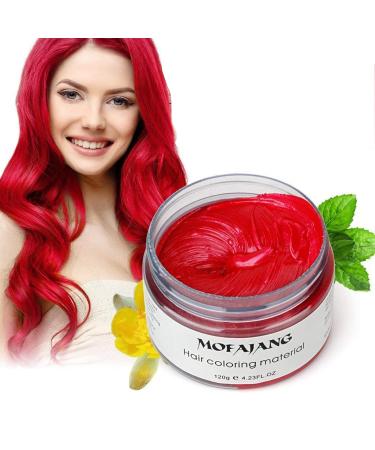 Natural Red Hair Wax EFLY 4.23 oz-Disposable DIY Hairstyle Colors Hair Mud Cream Ash Fashion Hair Style Wax for Party Cosplay Easy to Clean (Red)
