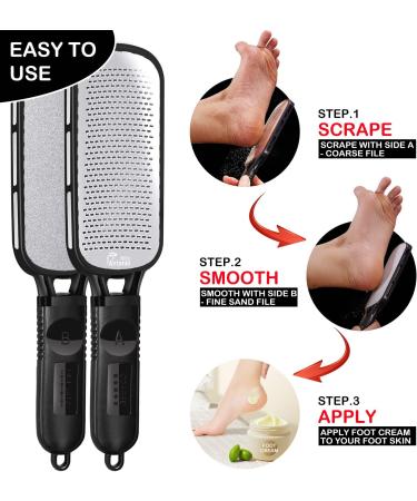 Foot File Callus Remover | Double Sided Scrubber for Dead Skin | Pedicure Tool for Hard Skin, Callus, Plantar Wart, Corn | Skin-Friendly Metal Foot File - Buy Online on GoSupps.com