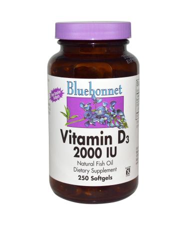 Bluebonnet Nutrition Vitamin D3 2000 IU 250 Softgels