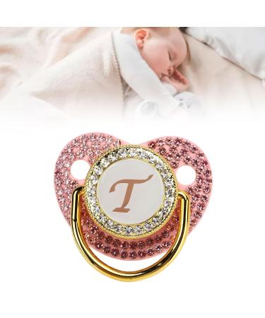 Buy Asixxsix Golden Baby Schnuller - Personalized Bling Pacifier with Strass Letters & Chain Clip for Newborns | Perfect for Baby Shower & Photography - Buy Online on GoSupps.com