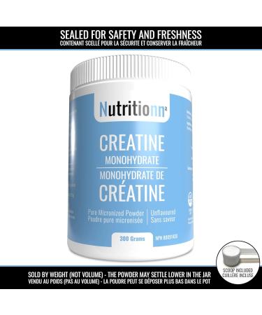 Creatine Monohydrate by Nutritionn - Increases Lean Muscle Mass - Pure Unflavoured Micronized Powder - Premium Workout and Bodybuilding Supplement (300 Grams) 60 Servings (Pack of 1) - Buy Online on GoSupps.com