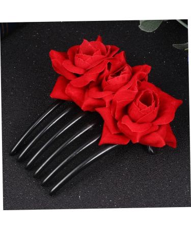Housoutil 1pc Fancy Hair Accessories for Women Womens Hair Accessories Black Barrettes Red Rose Flower Hair Comb Rose Hair Accessories Pearl Hair Comb Rose Hair Comb Roses Headgear Bride - Buy Online on GoSupps.com