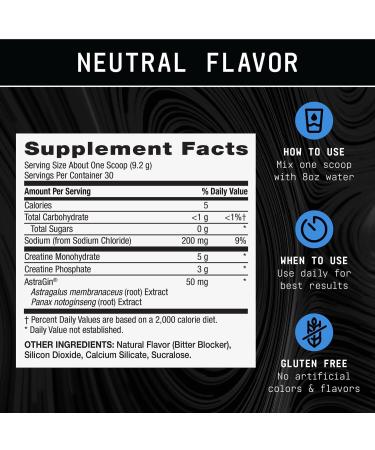 BEYOND RAW Creatine Monophate - Duel-Powered with 5g of creatine monohydrate 3g of creatine Phosphate and 50mg of Atstragin Unflavored (30 Servings) - Buy Online on GoSupps.com