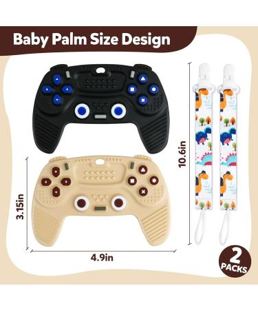Silicone Teething Toys for Babies 0-12 Months - Remote Controller Sensory Chew Toys (2-Pack) - Buy Online on GoSupps.com