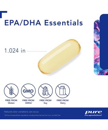 Pure Encapsulations EPA/DHA Essentials | Fish Oil Supplement for Cardiovascular Health | 90 Softgels - Buy Online on GoSupps.com