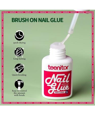 Teenitor Nail Adhesive Tabs & Glue Kit | 10 Sheets, 240pcs Double-Sided Tabs, Brush-On & Stickers for Acrylic Nails - Buy Online on GoSupps.com