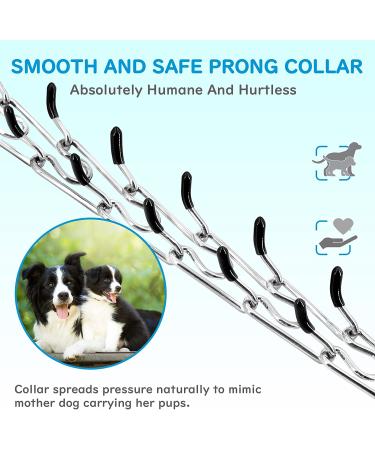 Adjustable Prong Collar for Small Medium Large Dogs | Supet Dog Training Collar with Buckle | Includes Extra Links | M Size (Neck 16-18'', 50 lbs) | Metallic - Buy Online on GoSupps.com