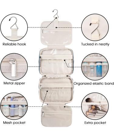 Narwey Hanging Travel Toiletry Bag for Women - Blue Stripe Medium Size Organizer for Cosmetics and Makeup - Ideal Travel Accessory - Buy Online on GoSupps.com