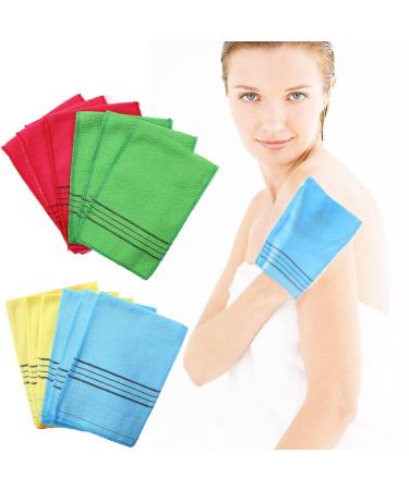 Korean Exfoliating Mitt 12 Pack Body Scrub Exfoliating Cloth Exfoliating Bath Washcloth Body Scrub Mitt Shower Washcloth Double Sided Exfoliating Gloves Scrub Towel for Removing Dead Skin