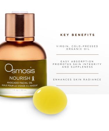OSMOSIS NOURISH Organic Avocado Facial Oil Cold Pressed Aging Pigmented Sensitive Dry Irritated Oily Blemish-Prone Skin 1 Fl Oz - Buy Online on GoSupps.com