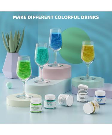 Wwtop Edible Glitter - 6 Colors Glitter Powder for Drinks Cakes & Chocolate | Gold Silver Blue Teal & More | Perfect for Cocktails & Food Decoration - Buy Online on GoSupps.com