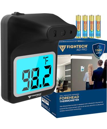 2022 Wall Mounted Thermometer Indoor | Infrared Forehead Wall Moount Thermometer with Bluetooth | Non-Contact Instant Reading Digital Temperature Detector for Adults and Kids | Batteries Included Black