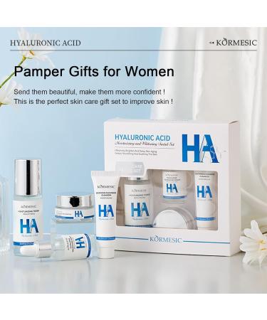 Anti-Aging Skin Care Set with Hyaluronic Acid | Wrinkle Reducing Beauty Gift Kit for Women & Teens | Hydrating Cleanser Toner Serum & Face Cream - Buy Online on GoSupps.com