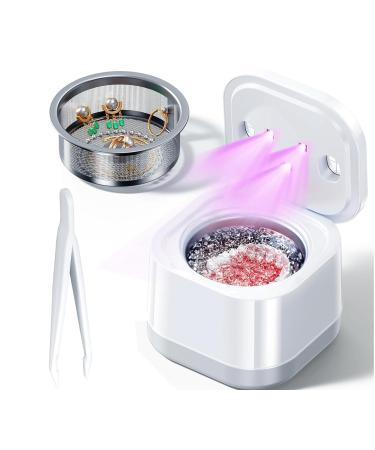 Ultrasound U -V cleaner for denture - 45kHz device for tooth rails mouth protection braces toothbrush heads and jewelry white
