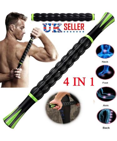 Premium Black Massage Roller & Stick for Sore Muscles Relief | International Shipping - Buy Online on GoSupps.com