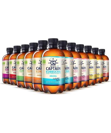 Gutsy Captain Kombucha MixBox - 12 x 400ml Organic Probiotic Tea Drink - Raw & Vegan - Buy Online on GoSupps.com