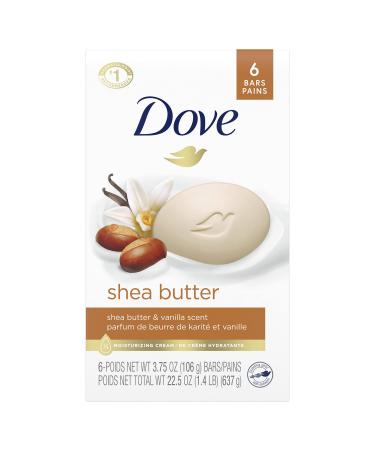 Dove Beauty Bar more moisturizing than bar soap Shea Butter for soft and pampered skin 106 g 6 count