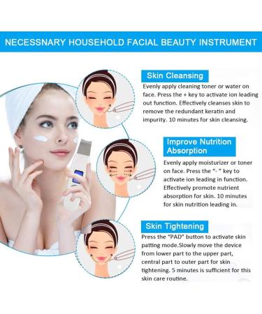 Skin Scrubber Multi-functional Ultrasound Facial Scrubber Spatula Electric Rechargable Facial Beauty Instrument for Deep Cleansing Skin Toning Nutrient Absorption - Buy Online on GoSupps.com