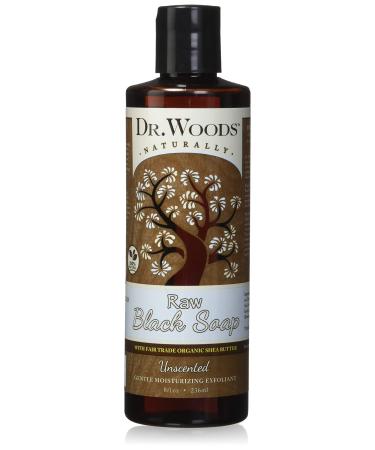 Dr. Woods Raw Moisturizing Black Unscented Soap with Organic Shea Butter  8 Ounce
