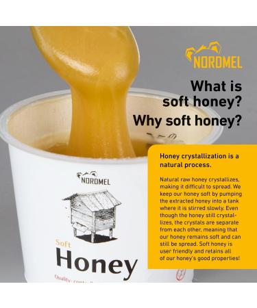 Nordmel Pure Natural Soft Honey 2 KG (8 * 250 gram Cups) - Unpasteurised Unfiltered Crystallized Natural Honey - Buy Online on GoSupps.com