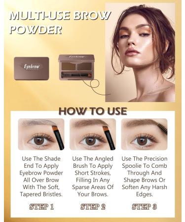Eyebrow Powder Kit-2 Colors Soft Eye Brow Tinted Powder Palette Waterproof & Long Lasting Natural Gray Brown Brow Professional Eyebrow Contour Makeup Set for Women with Mirror Brow Tool-2# 02# - Buy Online on GoSupps.com