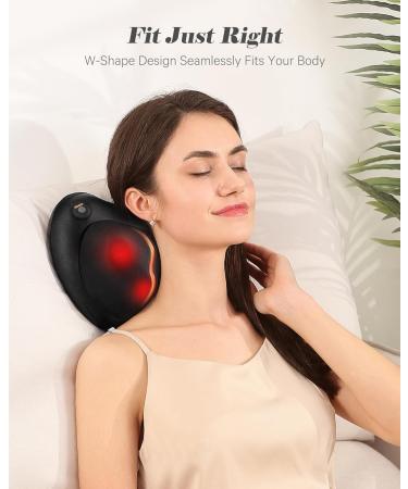 Shiatsu Massager Pillow with Heat | 3D Massage for Neck Back & Shoulders | 2 Speeds & Extension Belt | Perfect Gift for Men & Women - Buy Online on GoSupps.com