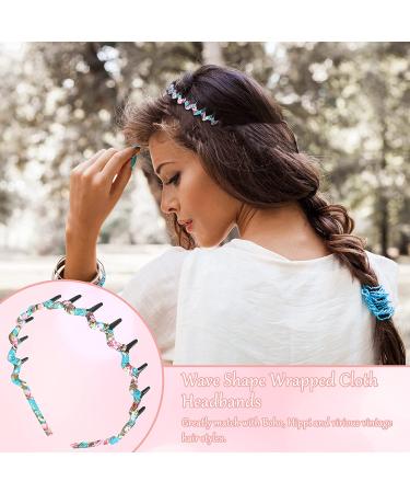 Chic Zigzag Shark Tooth Hair Comb Headband - 6 Colors, Wrapped Cloth Hard Hair Band for Women & Girls - Buy Online on GoSupps.com
