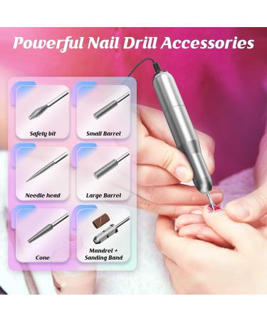 Winzwon Electric Nail Drill File Kit - Professional Efile Manicure Pedicure Tools for Acrylic, Gel, Dip Nails - Gifts for Women - Buy Online on GoSupps.com