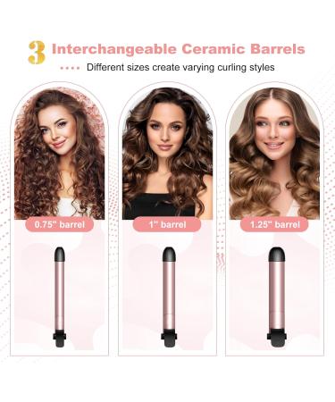 IAMFINE 3 in 1 Automatic Rotating Curling Iron Rotating Auto Hair Wand with Ceramic Coating 3 Interchangeable Heating Barrels(0.75" 1" 1.25") with LCD Display Fast Heat up to 430 F for Curls and Waves - Buy Online on GoSupps.com
