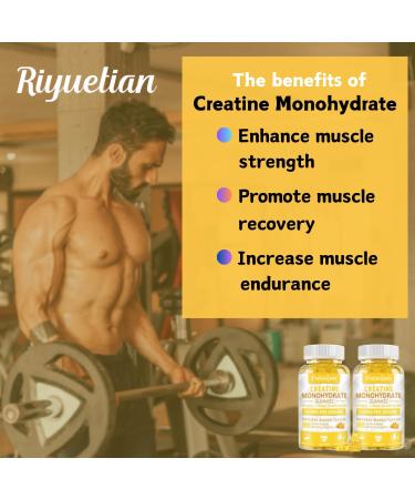 Creatine Monohydrate Gummies with D3 & B12 - Sugar-Free Hydrolyzed Collagen Supplement for Muscle Strength | 60 Count 2-Pack | Ideal for Men & Women - Buy Online on GoSupps.com