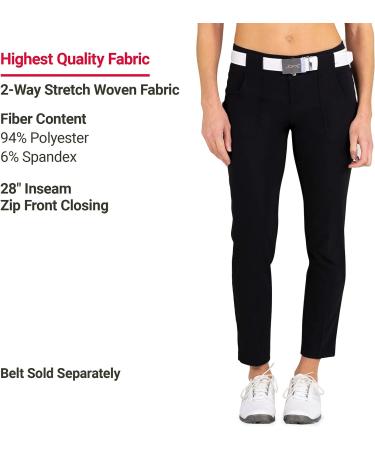 Jofit Womens Athletic Clothing Belted Cropped Ankle Pant for Golf & Tennis - Black Size 4 - Buy Online on GoSupps.com