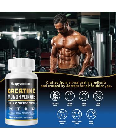 Buy Creatine Monohydrate Capsules - Micronized Creatine 2500mg Gluten-Free 90 Count - Best for Muscle Gain & Recovery - Buy Online on GoSupps.com