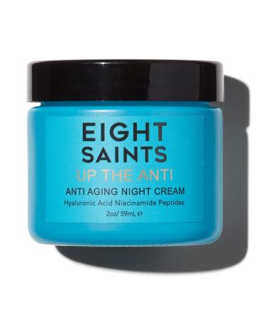Eight Saints Up the Anti Night Cream Face Moisturizer to Reduce Fine Lines and Wrinkles, Natural and Organic Anti Aging Cream with Niacinamide and Hyaluronic Acid, 2 Ounces