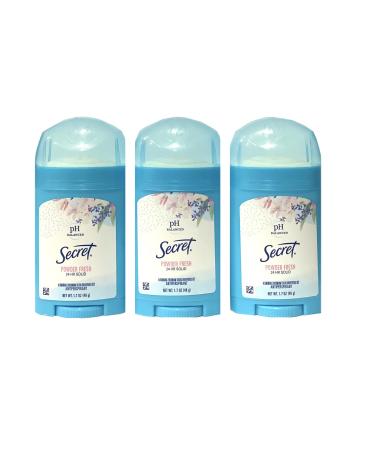 Secret Secret Anti-Perspirant Deodorant Wide Solid Powder Fresh, Powder Fresh, 1.7 Ounce (Pack of 3) Powder Fresh 1.7 Ounce (Pack of 3)
