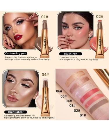 3PCS Liquid Contour Beauty Wand Set - Face Contouring Stick, Highlighter, Blush with Cushion Applicator - Lightweight Matte Finish, Blendable Cream (01+02+04) - Buy Online on GoSupps.com