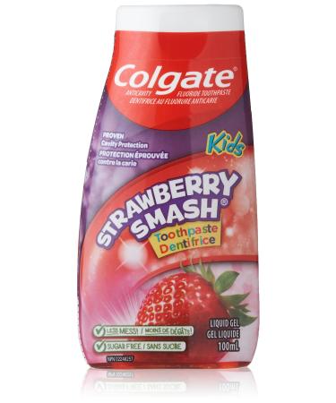 Colgate Kids Gel Toothpaste Strawberry Smash 100 mL (Pack of 1) With Fluoride Anticavity Formula Enamel Protection Teeth Whitening & Fun Flavor Kids Toothpaste Strawberry 100 ml (Pack of 1)