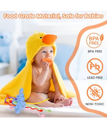 Tameler Montessori Teething Toys for 1 Year Old | Silicone Pull String & Stacking Rings for Babies 3-6-12 Months | Sensory Toys for Toddlers 1-3 | Autism-Friendly Travel Activity Set in Blue - Buy Online on GoSupps.com