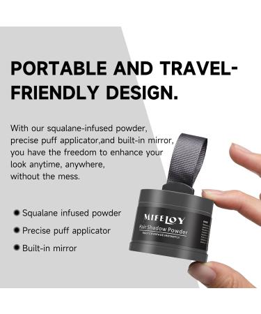 Mifeloy Dark Gray Hair Base Powder with Mirror Sponge - Waterproof Concealer for Men & Women Instant Coverage for Thinning Hair - Buy Online on GoSupps.com