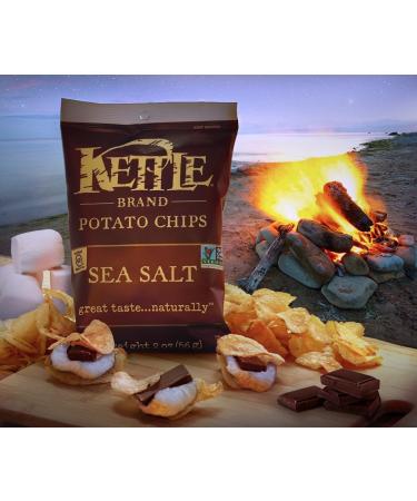 Kettle Foods Sea Salt Potato Chips 5 oz - Crispy & Flavorful Snack - Buy Online on GoSupps.com