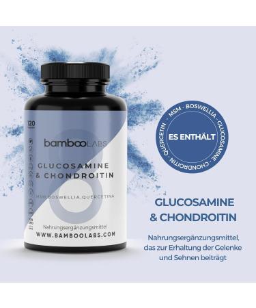 Bamboo Labs Glucosamine Joint Capsules with Chondroitin MSM & Boswellia | 120 Anti-Inflammatory Capsules for Joint Pain Relief - Buy Online on GoSupps.com