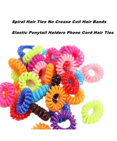 20 Pieces Colorful Elastic Hair Gums for Girls - Stretchable Coil Bobble Hair Accessories | Random Transparent Colors - Buy Online on GoSupps.com