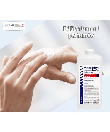 SORIFA - Set of 4 Manuphyl Intense Repair - Very dry and damaged hands - Low greasy slightly fragrant enriched with glycerin and wheat protein - 1L bottle - Buy Online on GoSupps.com