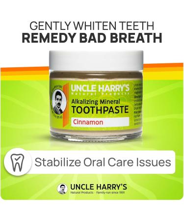 Uncle Harry's Cinnamon Remineralizing Toothpaste | Natural Whitening & Fresh Breath | Enamel Safe & Vegan | Fluoride Free (4 Pack) - Buy Online on GoSupps.com