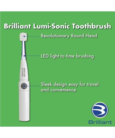 Lumi 360 Round Head Sonic Electric Toothbrush for Adults - LED Microfiber Bristles, Gentle Sonic Technology, Vibrating, 4 Brush Heads - 5 Piece Set - Buy Online on GoSupps.com