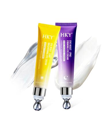 HKY Eye Cream Under Eye Bags And Wrinkles Repair Cream Brightener Anti Aging Dark Circles Puffiness Under Eye Treatment With Caffeine Serum & Cyclodextrin Morning Instant Firming Gold 0.71 Fl Oz (Pack of 1)