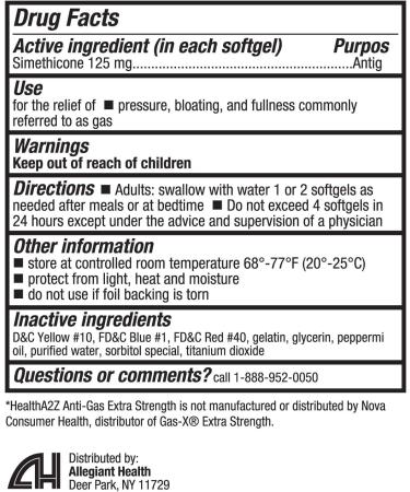 HealthA2Z Extra Strength Gas Relief | Simethicone 125mg | Fast Relief from Stomach Discomfort & Bloating | Anti Flatulence | 15 Count (Pack of 3 - Buy Online on GoSupps.com